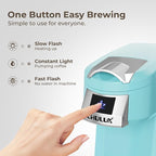 CHULUX Classic Single Serve Coffee Maker for K Cup, One Button Easy Coffee Machine for Office, RV, Travel and Dorm, Cyan