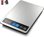 Fuzion Food Scale, 1g/0.1oz Digital Kitchen Scale - 22lb, 7 Units, Tare & PCS, Rechargeable Power, Tempered Glass & Stainless Steel - Food Weight Scale Grams and Ounces for Cooking, Baking