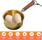 Upgraded Golden Mini Butter Warmer 300ml, 2-Pack Stainless Steel Small Pots for Melting Chocolate, Butter, Wax, Heating Milk, Oil, Frying Eggs & More