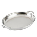 Hestan Provisions - Large Oval Roaster/au Gratin Dish, 5.5 Quart Clad Stainless Steel (17.5 x 14")