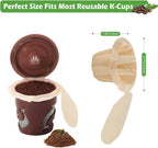 Aussen Disposable Coffee Paper Filters Replacement Kerig Filter Fit All Keurig Single Serve Filter Brands Compatible with Reusable Single Serve Pods Keurig Coffee Maker (Natural with Lid, 300pcs)