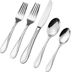 VEVOR 30-Piece Silverware Set, Food-Grade Stainless Steel Flatware Utensils, Mirror Finished Cutlery Set, Dishwasher Safe Eating Tableware for Kitchen Home, Service for 6, Include Knife Fork Spoon