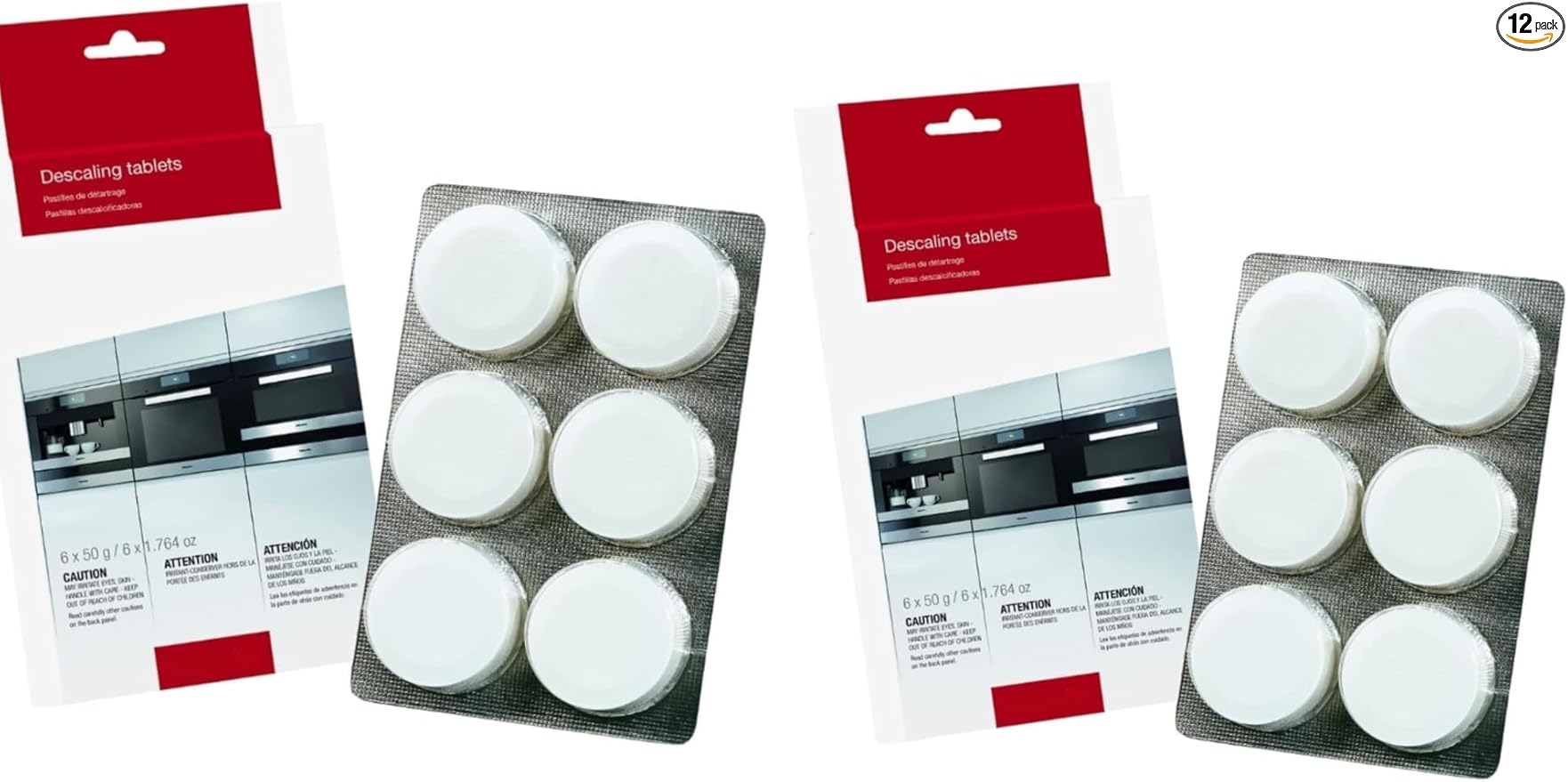 Descaling Tablets for Fully Automatic Coffee Machines Versatile Cleaning Solution for Stoves, Steam Ovens (12 Count)