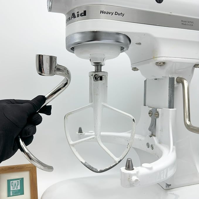 Durable Spiral Dough Hook - Compatible with KitchenAid Heavy Duty Series 5 Qt Bowl-Lift Stand Mixers（K4, K5, K5A, K5SS, KSM5, KDM5, KPM5, KP50, KSM50, KPM50, KSM450, KSM500, KPD162, KSMC50, PRO 500）