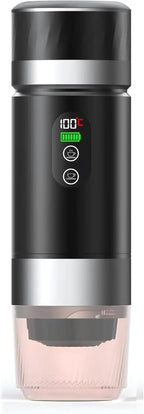 Portable Coffee Maker KF-JN-03 with Digital Display & 20 BAR Pressure – Hot & Cold Brew, Compatible with Coffee Grounds and Capsules, Compact Single-Serve Design with Transparent Cup & 60ml Tank