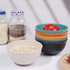 18pcs Wheat Straw Dinnerware Sets HXYPN Unbreakable Dinnerware Set Kitchen Plates and Bowls Set Plastic Plates Reusable Dishwasher and Microwave Safe