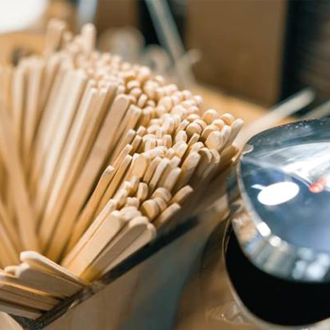 500pcs Wood Coffee Stirrer Sticks, 5.5 Inch Wooden Swizzle Stick Beverage Mixer, Eco Friendly Long Stirrer Stir Sticks for Mixing Cocktail Hot Chocolate Drinking Tea