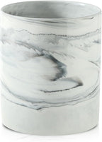 7.2 inch Large Utensil Holder for Kitchen Counter, Golden Marble Utensil Crock Spatula Holder for Countertop Cooking Tools Storage Caddy Farmhouse Kitchen Decor (Marble-Grey)