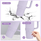 Silicone Boot for Stanley Cup Bottom Protector Sleeve Accessories for 40oz Tumbler (Purple)