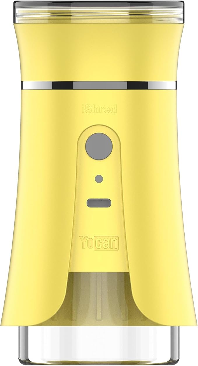iShred Electric Herb and Spices Grinder with Fast Charging with Auto or Manual Mode, Yellow