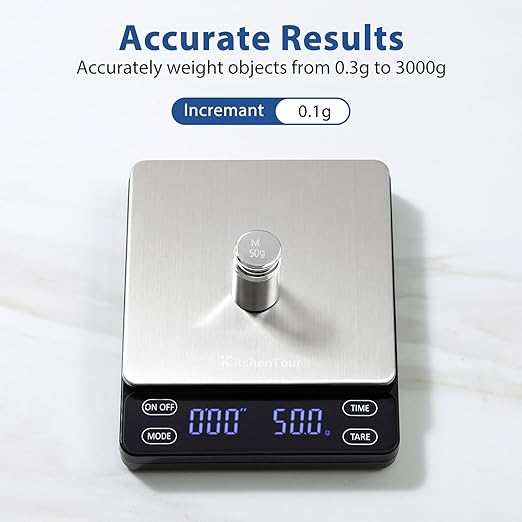 KitchenTour Digital Kitchen Scale EG5001 (3000g with Timer)