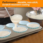 2 Packs Round Muffin Baking Pan, Premium Steel Muffin Pan for Baking, Nonstick Cupcake Tin Cheesecake Pans, Bakeware Muffin Top Pan (6 Cups, Golden)