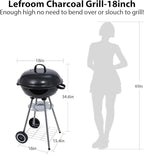 Charcoal Grill 18 inch Barbecue Grill for Outdoor Courtyard Picnic Camping Tailgating BBQ Kettle