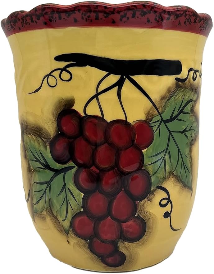 ACK Utensil Holder, Utensil Crock, Modern Kitchen Decor, Kitchen Storage(Sonoma Grape)