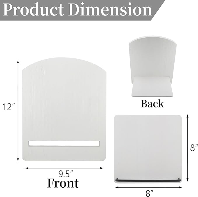 Wood Cookbook Stand Cookbook Holder: Kitchen Adjustable Cookbook Holder Recipe Stand for Counter White