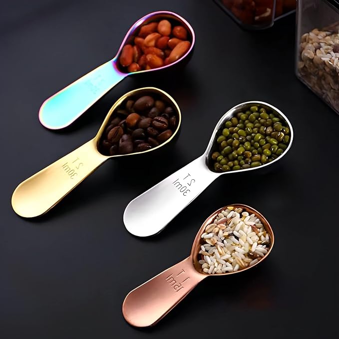 1 Pcs Coffee Scoop, 2 Tablespoon Measuring Spoon for Ground Coffee, Durable Stainless Steel, Easy to Use and Clean(Rose Gold）, Send Goods from Local Warehouse