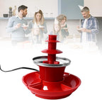 3 Layer Chocolate Fountain Detachable Plate, Multifunctional Fondue for BBQ Sauces, Mexican Cheese, Liquor Fountain with Large Capacity 7 oz, Simple Installation and