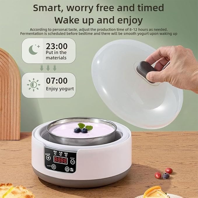 Yoghurt Maker Machine,2025 New Yoghurt Maker,Yogurt Maker With Adjustable Temperature & Time Control,Perfect Wellness Gifts For Men & Women (white)