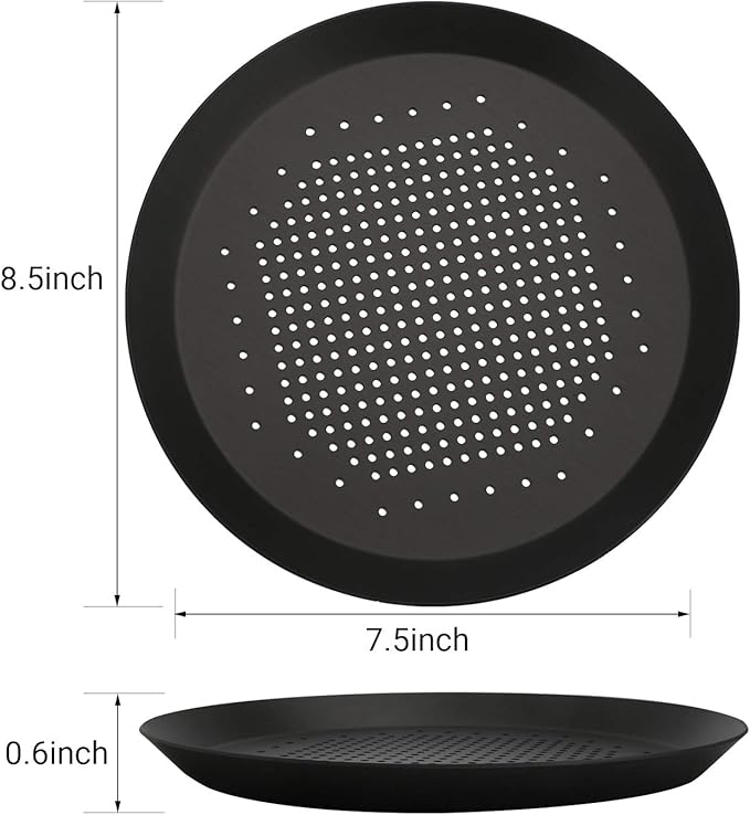 Beasea Pizza Pan 8.5 Inch, Perforated Pizza Pan with Holes, Aluminum Alloy Round Vented Pizza Pans Heavy Duty Pizza Crisper Pan Pizza Baking Tray Bakeware for Home Restaurant Kitchen Air Fryer