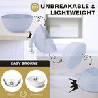 Microwave Safe Bowls 60 Oz, Deep Large Plastic Cereal Soup Bowls Set of 8, Unbreakable Reusable Wheat Straw Dinnerware Sets Dishwasher Safe BPA-Free for Kitchen Salad Ramen, Multicolor