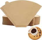 200 Count #4 Cone Coffee Filters 8-12 Cup, Natural Unbleached Disposable Coffee Filters, Compatible with Pour-Over and Drip Coffee Makers.