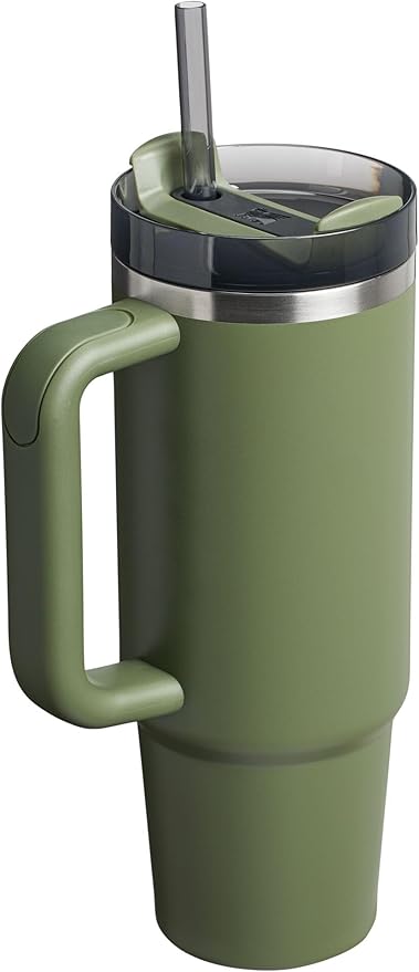 Stanley Quencher H2.0 Tumbler with Handle and Straw 30 oz | Flowstate 3-Position Lid | Cup Holder Compatible for Travel | Insulated Stainless Steel Cup | BPA-Free | Dried Pine