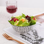 Cereal Bowl Porcelain Soup Bowls - Ceramic Bowl Set 23 oz - 6 Inch Japanese Bowls Black and White for Serving Salad | Ramen | Noodle | Pho | Oat | Oatmeal - Microwave and Dishwasher Safe - Set of 6