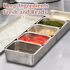 TIKUSAN Stainless Steel Seasoning Container Yakumi Pan Spice Storage Box Tray with Lid Medium Size Made in Japan (3 Containers)