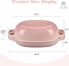 Enameled Cast Iron Oval Dutch Oven Pot with Lid, Dutch Oven for Sourdough Bread Baking, Oval Bread Pan, 5qt, Pink