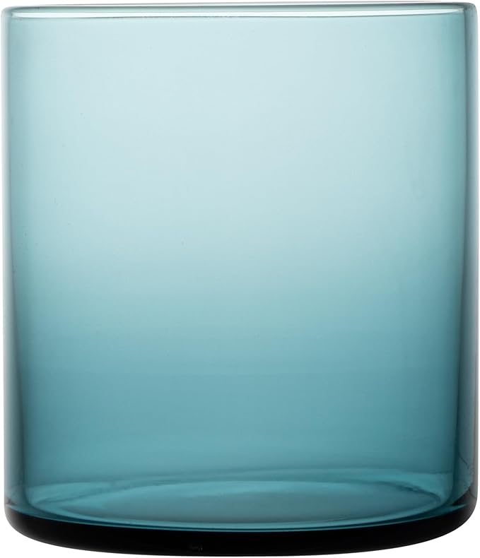 Restaurantware-Vetri 10 Ounce Old Fashioned Glasses, 24 Dishwashable Whiskey Glasses - No-Lead, Durable, Blue Glass Tumblers For Scotch, For Drinking Liquor, Cocktail, Bourbon, Cognac, And More