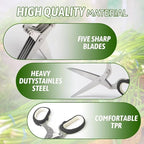 Herb Scissors Salad Scissors, Upgrade Herb Scissors with 5 Blades and Cover + 2 Brush, Kitchen Salad Scissors with Herb Stripping, Multi Scissors Herb Cutter, Smart Cutter Food Scissors Chopper, Black