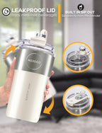 Mojoco Personal Smoothie Blender – Vacuum Insulated Blender for Fruits and Vegetables - Rechargeable Portable Blenders with Stainless Steel Blade for Travel, Camping, Gym