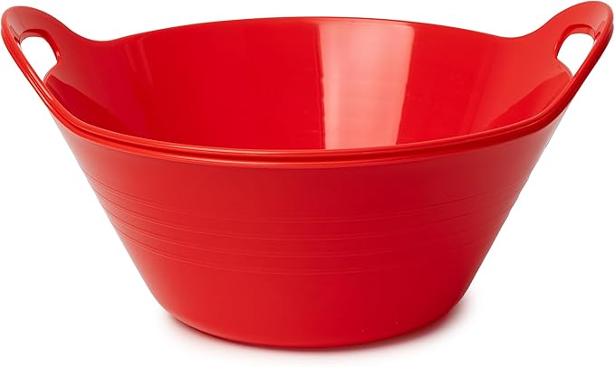Tiawudi 2 Pack Snack Bowls (4.9L Large), Plastic Serving Bowls for Party, Large Bowls with Handles for Kitchen, Fruit, Cereal, Candy, Salad and Chip, Microwave Safe