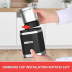 Coffee Bean Grinder Electric, Espresso Grinder for Home Use with Removable Stainless Steel Bowl, 12-Cups Coffee Bean Capacity w/Cleaning Brush (Black)