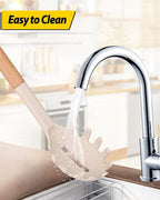 Silicone Pasta Fork and Ladle Spoon Set with Wooden Handle, Heat Resistant Non Stick Kitchen Utensils for Cooking, Stirring, Serving Spaghetti, Soup, Sauce(KHAKI)