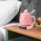 Bgbg Coffee Mug Warmer & Cute Cat Mug Set, Electric Beverage Cup Warmer for Desk Home Office with Three Temperature Up to, Coffee Warmer for Cocoa Milk Tea Water Candle, 8 Hours Auto Shut Off