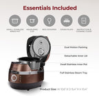 CUCKOO CRP-JHR0609F 6-Cup (Uncooked) / 12-Cup (Cooked) Induction Heating Pressure Rice Cooker with Nonstick Inner Pot, 16 Menu Options, Fuzzy Logic Tech, 3 Voice Guide, Auto Clean (Copper/Black)