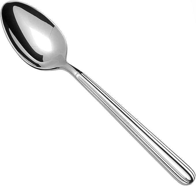 Fortessa Metropolitan 18/10 Stainless Steel Flatware Dessert/Oval Soup Spoon, Set of 12