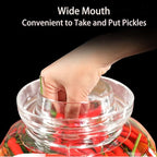 2.5L Pickle Jar Glass Jar with Lid, Wide Mouth Fermentation Jar Canning Jar for Making Pickles, Kimchi, Sauerkraut, Kombucha and Wine Brewing