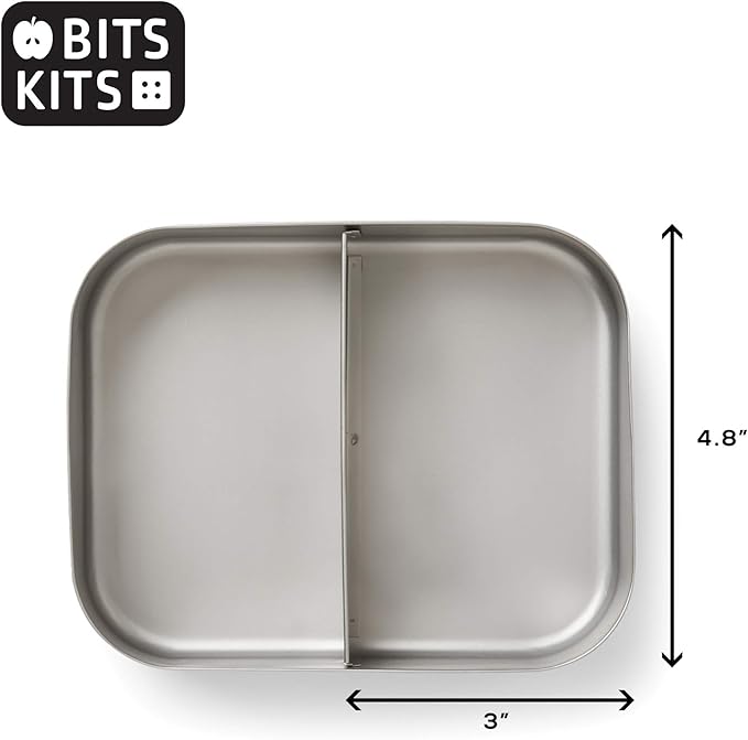 Stainless Steel Bento Box Lunch and Snack Container for Kids and Adults, 2 Sections