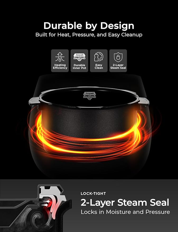 Cuckoo Heating Pressure Cooker & Warmer – 12 built-in programs, Glutinous (white), Mixed, Brown, GABA rice, and more, 10 cups