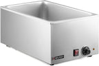 WILPREP Single-Well Commercial Food Warmer, ETL Listed Electric Warmer for Food with Adjustable Temp. & Automatic Shutoff, Stainless Steel Hot Food Well Food Heating Unit for Buffet Hotel Catering