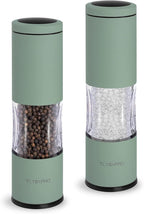 Salt and Pepper Grinder Set with Adjustable Coarseness | Manual Pepper Mill Grinder with Refillable Design | Ceramic Core | Kitchen Essential (2 Packs, Sage)