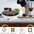 JIAWANSHUN Electric Coffee Roaster Machine 500g Coffee Bean Roaster 0-240℃ Non-Stick Home Peanut Beans Roaster 1200W 110V