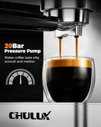 CHULUX Touchscreen Espresso Machine with Steam Wand, 20 Bar Cold Brew Espresso Coffee Maker with 50oz Water Tank for Cappucino, Latte, Americano