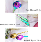 9 Pcs Flower Spoon Coffee Teaspoon Set, ESRISE Stainless Steel Tea Spoon for Tea Party Decorations (Multi)