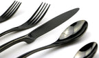 JASHII 18/10 Stainless Steel 20 Piece Mirror Polished Black Flatware Set,Dinner Knife Fork Salad Fork Dessert Spoon Coffee Spoon，Service for 4 ，Black Utensil Sets