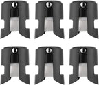 Champagne Sealer Stopper 6 Pack Stainless Steel Sparkling Wine Bottle Stoppers，Leak-Proof Bubble Retaining Saver，Suitable for Champagne Prosecco Cava and Sparkling (Black)