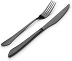Matte Black Silverware Set, 40-Piece Stainless Steel Flatware Set Service for 8, Satin Finish Tableware Cutlery Set for Home and Restaurant, Dishwasher Safe