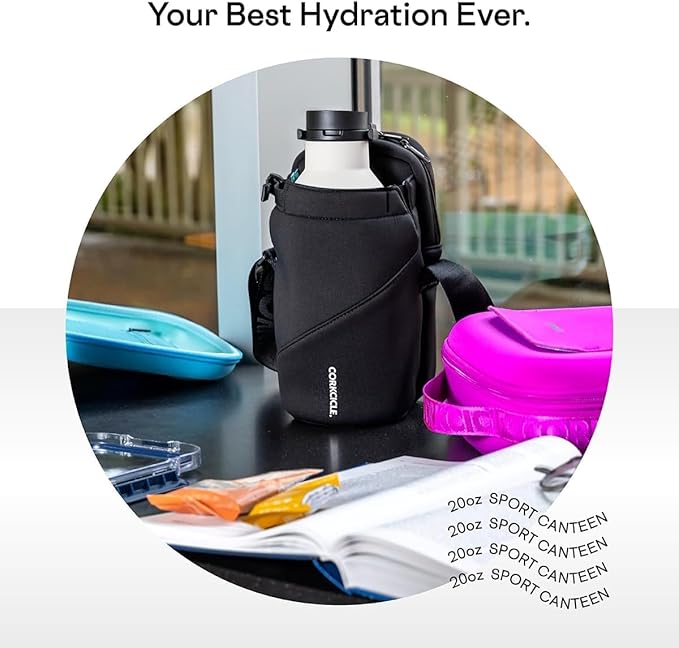 Corkcicle Sport Canteen - Keeps Drinks Cold 25 Hours - Stainless Steel Water Bottle - Triple-Insulated - Spill-Proof - Summer Drinkware Gift - Keeps Drinks Ice Cold - 20 oz - Gloss White